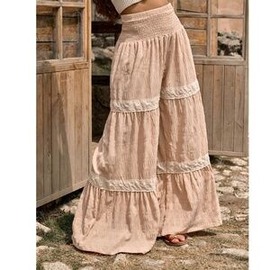 Wide Leg Cream Pants